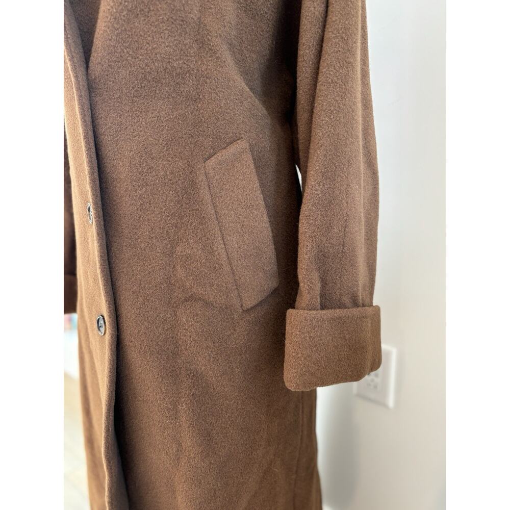 Vintage Calvin Klein Luxury Button Trench Coat, Sz 12, Brown USA With Small Hole - Picture 4 of 9